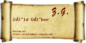 Zöld Gábor névjegykártya