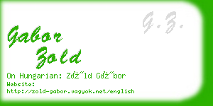 gabor zold business card